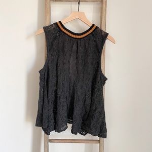 Free people black lace top